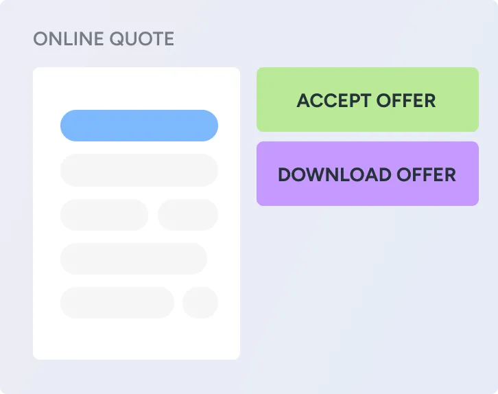 Ein Online-Angebot mit den Schaltflächen „Accept Offer“ und „Download Offer“