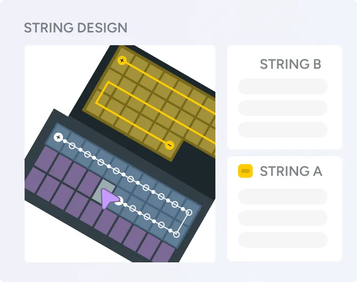 Ein String-Design: die Module auf zwei Dachflächen sind zu den Strings A und B verkabelt